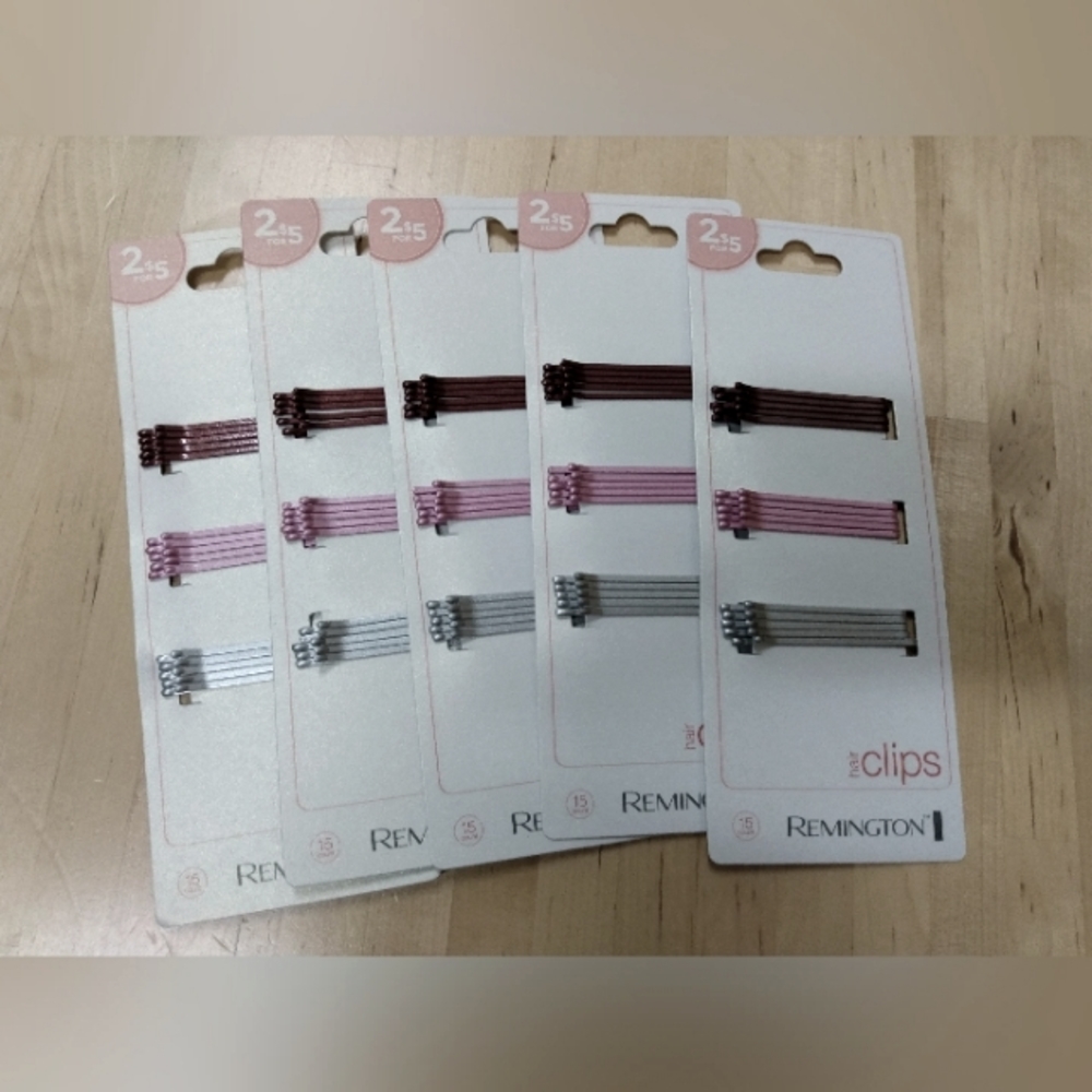 REMINGTON 300 PIECE BOBBY PINS NEW ON PACKAGE Pink Brown silver ITEm